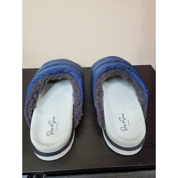 Ross & Snow Las Vegas Men's Navy Wool Lined Puff Slide Size 12 Italy MSRP $325 - Picture 4 of 8